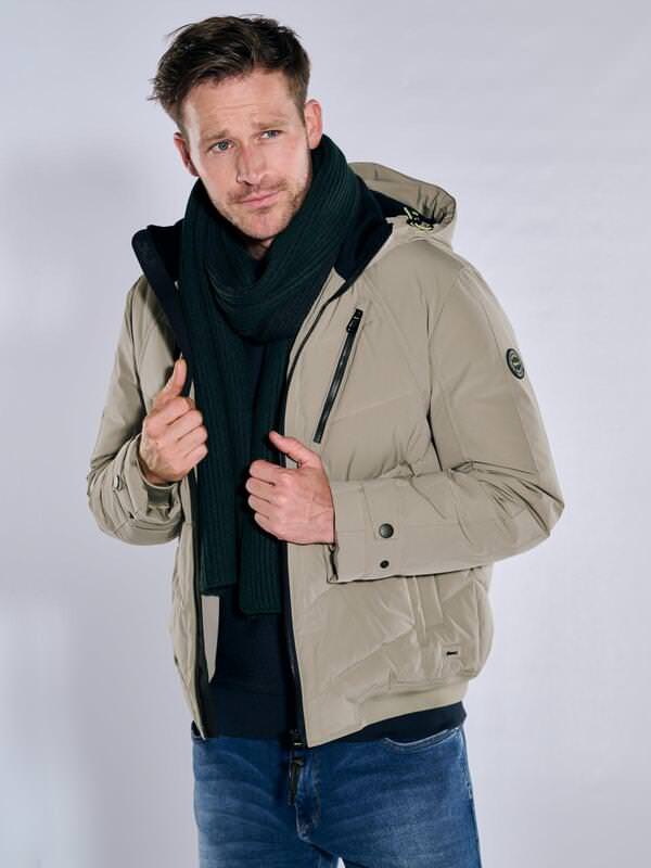engbers Herren Steppjacke mit abnehmbarer Kapuze Beige regular uni von engbers