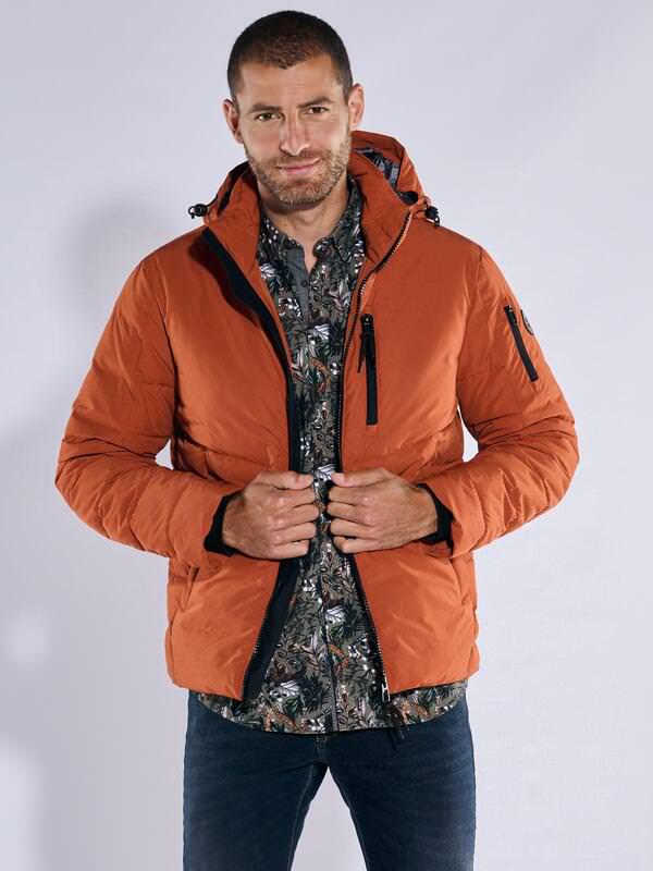 engbers Herren Steppjacke mit abnehmbarer Kapuze Orange regular uni von engbers