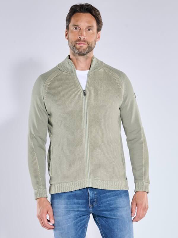 engbers Herren Strickjacke mit Innenfutter Grün regular uni Zipper engbers Herren Strickjacke mit Innenfutter Grün regular uni Zipper von engbers