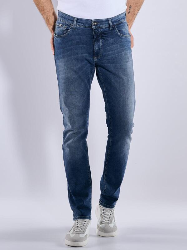 engbers Herren Super-Stretch-Jeans "My Favorite" blau straight uni von engbers
