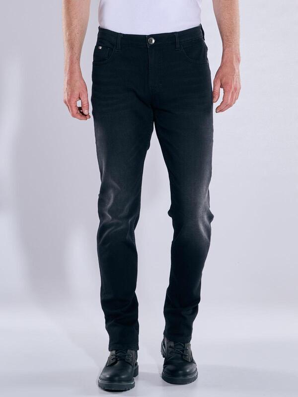 engbers Herren Super-Stretch-Jeans regular Schwarz uni von engbers