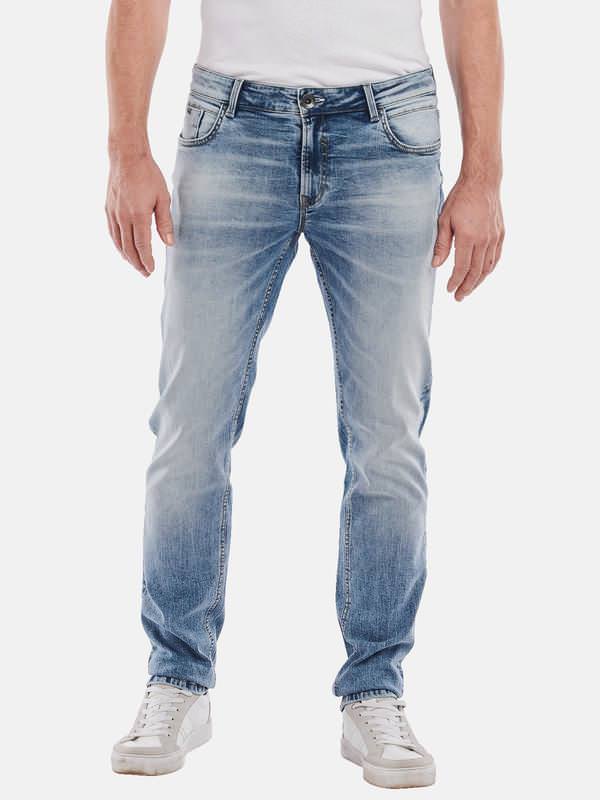 engbers Herren Super-Stretch-Jeans slim fit blau uni von engbers