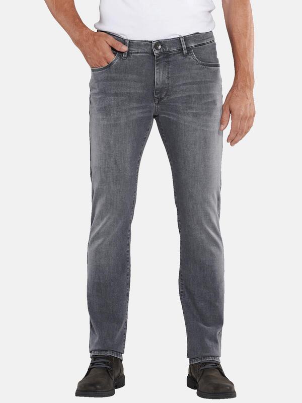engbers Herren Super-Stretch-Jeans slim fit grau uni von engbers