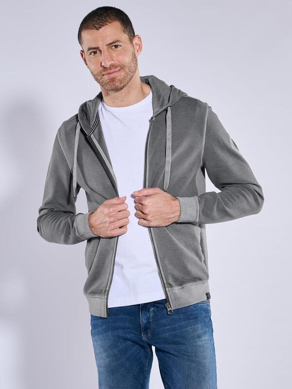 engbers Herren Sweatjacke mit Kapuze Grau regular uni Kapuze engbers Herren Sweatjacke mit Kapuze Grau regular uni Kapuze von engbers