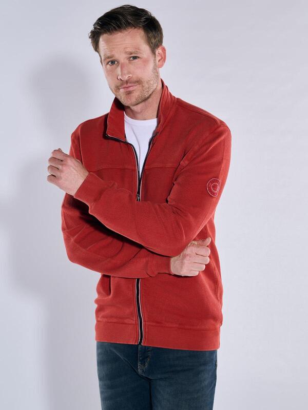 engbers Herren Sweatjacke regular Orange uni Zipper von engbers