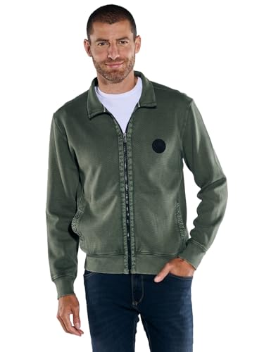 engbers Herren Sweatjacke strukturiert, 37750, Khaki in Größe 4XL von engbers