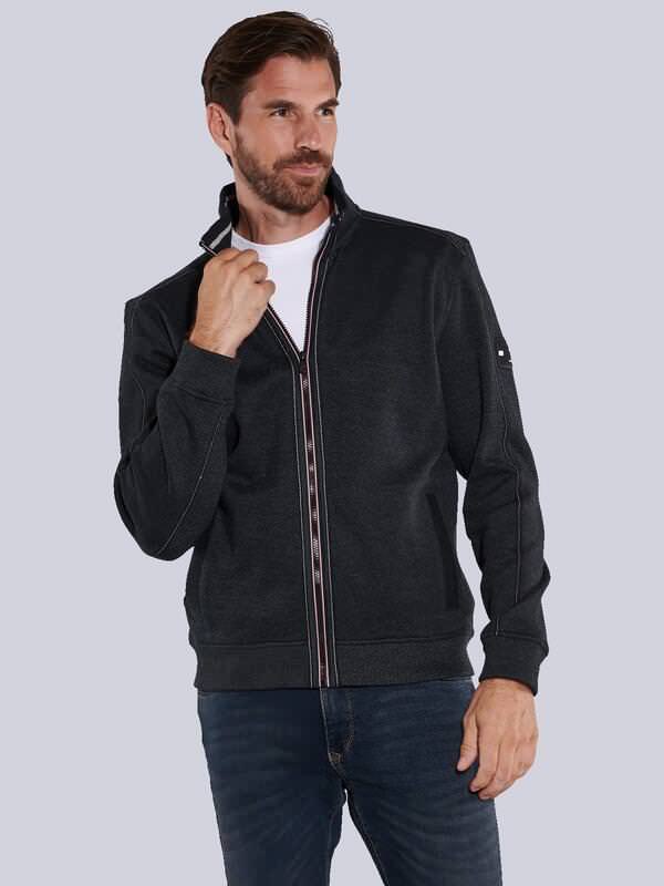 engbers Herren Sweatjacke uni Grau regular Zipper von engbers