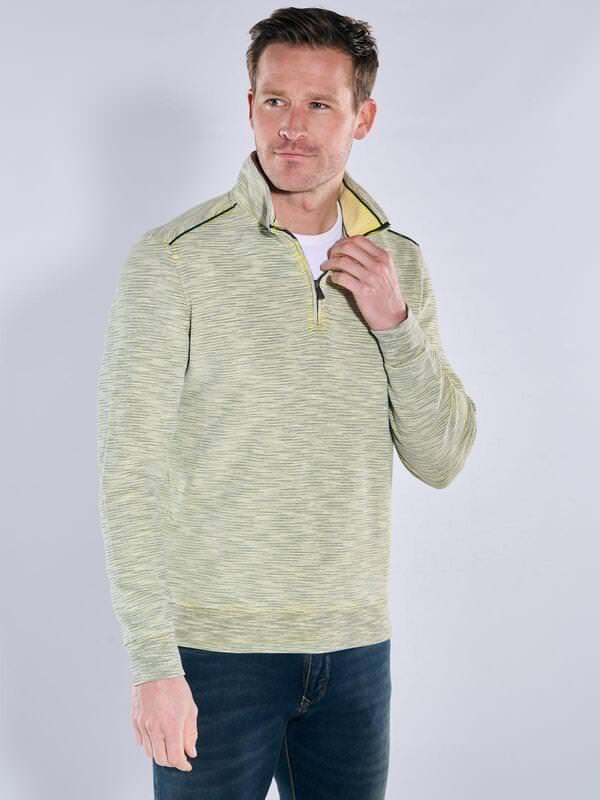 engbers Herren Sweatshirt Stehbund Gelb regular gemustert Zipper von engbers