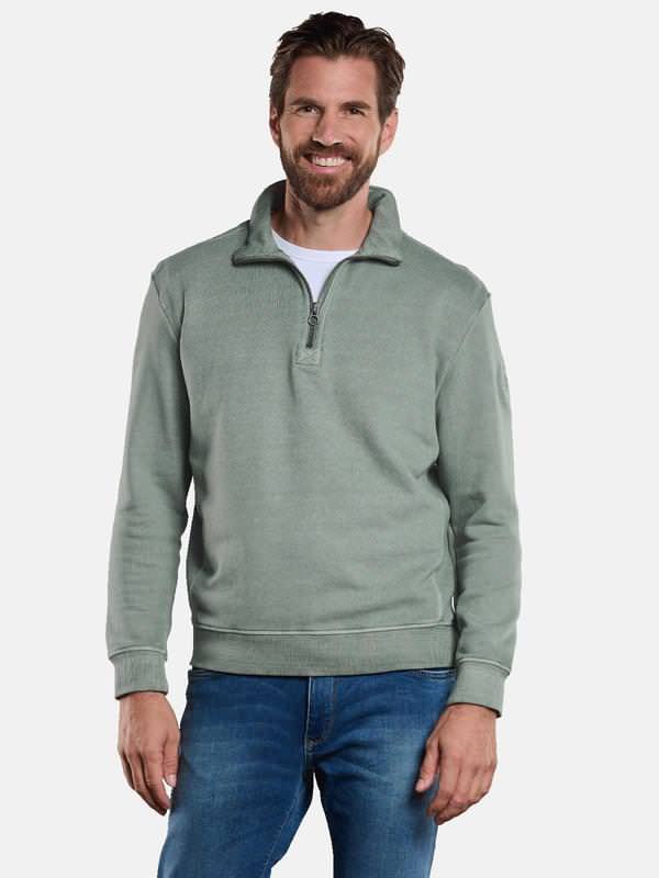 engbers Herren Sweatshirt mit Stehkragen türkis regular uni Zipper von engbers