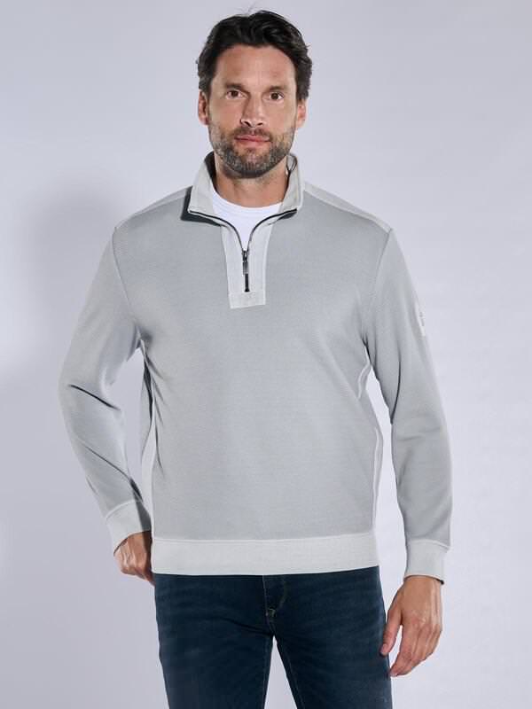 engbers Herren Sweatshirt mit Zipper Grau regular uni Zipper von engbers