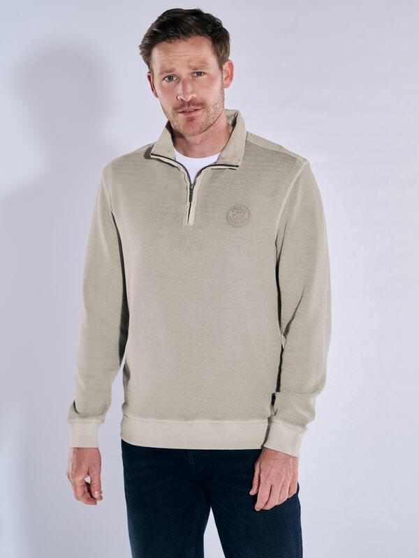 engbers Herren Sweatshirt regular Beige uni Zipper von engbers