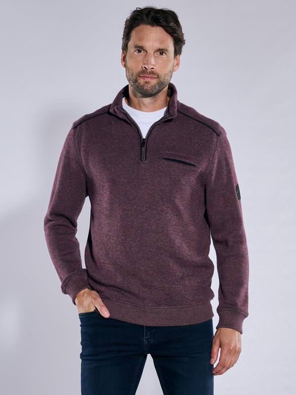 engbers Herren Sweatshirt regular Rot uni Stehkragen von engbers