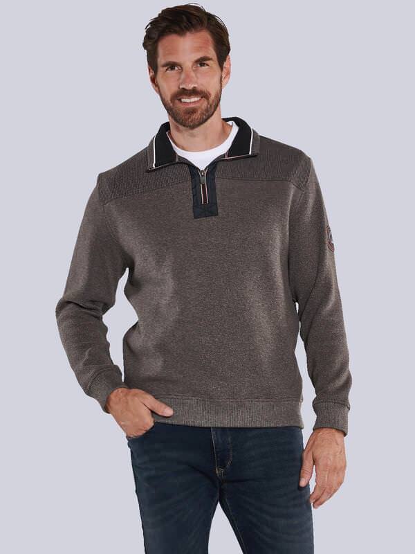 engbers Herren Sweatshirt uni Braun regular Zipper von engbers