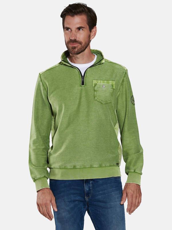 engbers Herren Sweatshirt uni grün regular Zipper von engbers