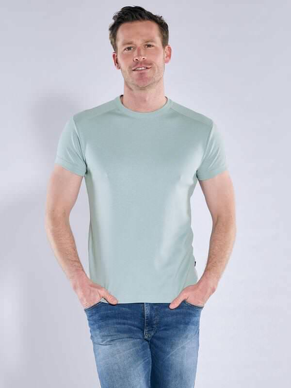 engbers Herren T-Shirt "My Favorite" organic Blau regular uni Rundhals von engbers