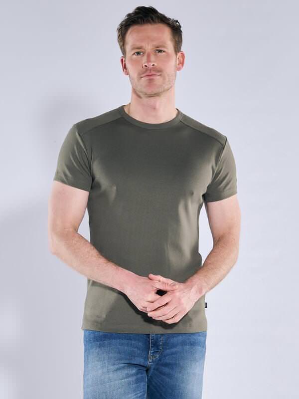 engbers Herren T-Shirt "My Favorite" organic Grün regular uni Rundhals von engbers