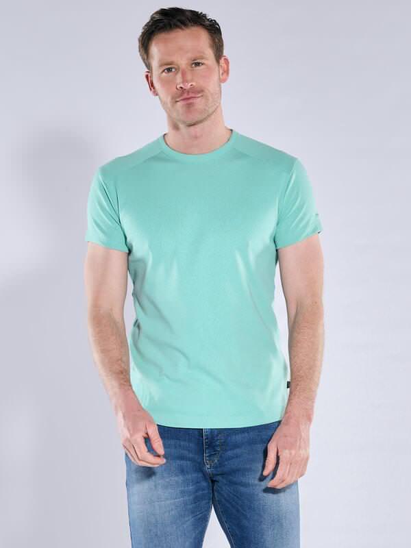 engbers Herren T-Shirt "My Favorite" organic Türkis regular uni Rundhals von engbers