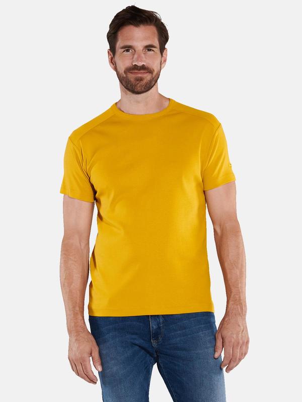 engbers Herren Basic-Shirt "My Favorite" organic gelb regular uni Rundhals von engbers