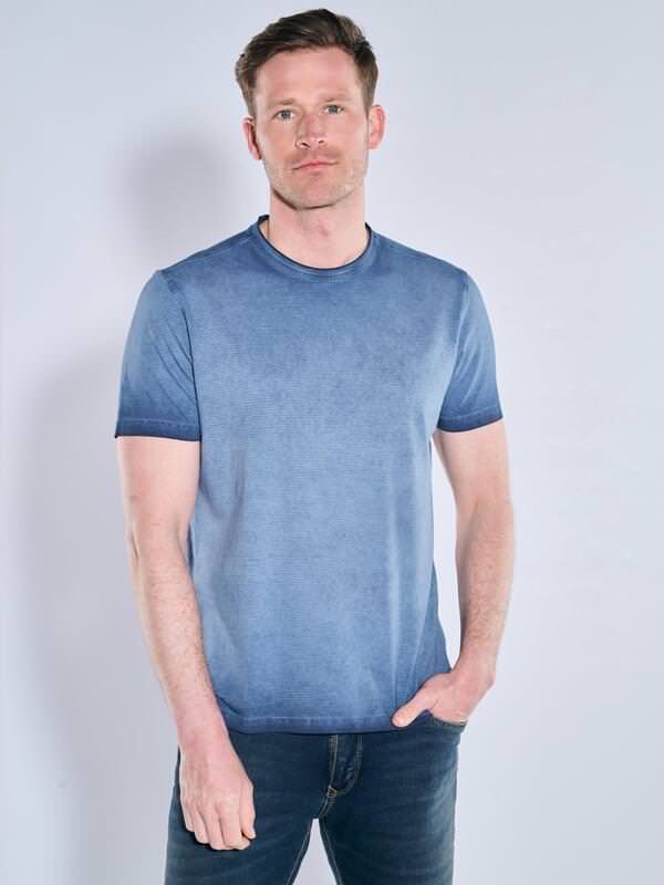 engbers Herren T-Shirt gestreift Blau regular Rundhals von engbers