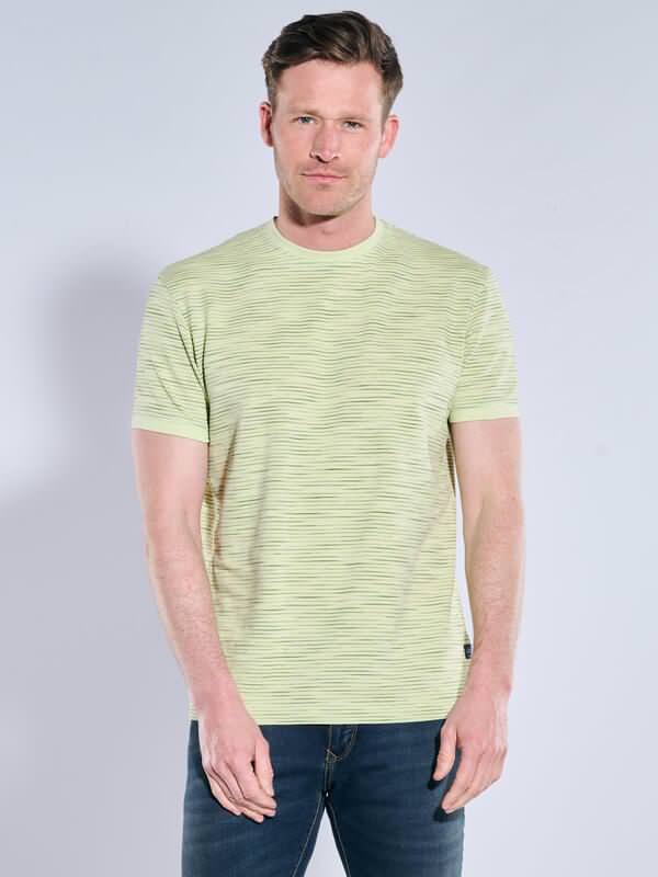 engbers Herren T-Shirt gestreift Gelb regular Rundhals von engbers