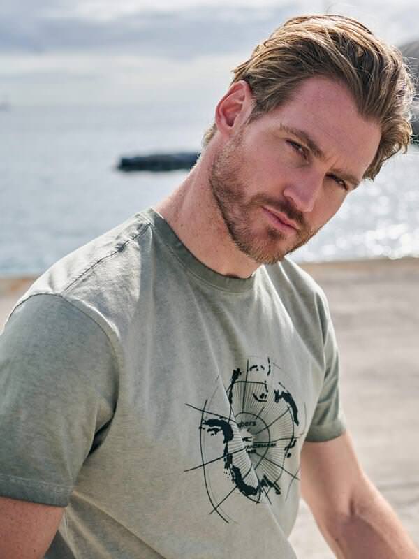 engbers Herren T-Shirt mit Print Grün regular uni Rundhals von engbers