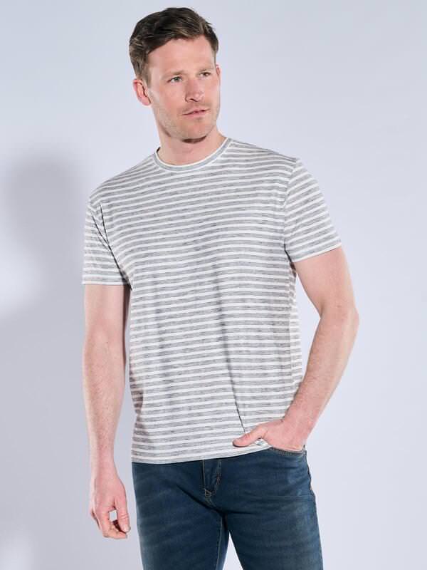 engbers Herren T-Shirt regular Weiß gestreift Rundhals von engbers