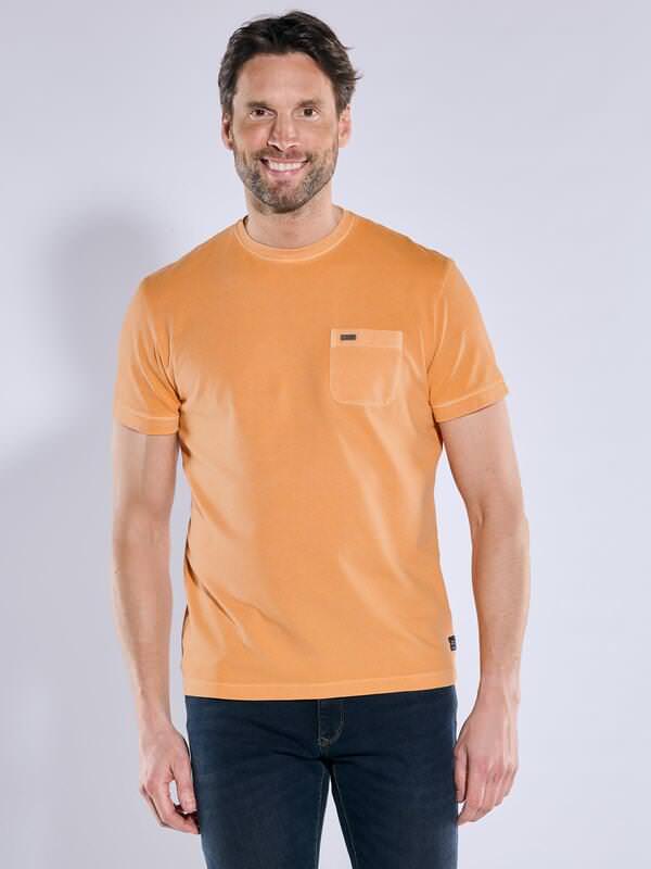 engbers Herren T-Shirt regular Orange uni Rundhals von engbers