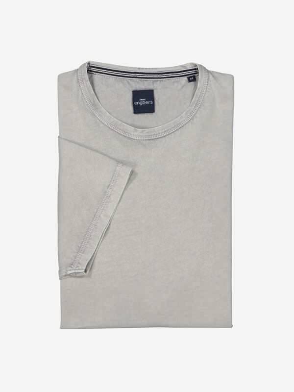 engbers Herren T-Shirt uni Grau regular Rundhals von engbers