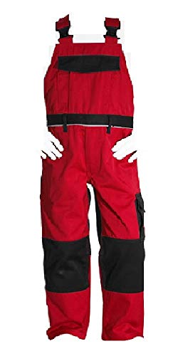 Kinder Arbeitshose Latzhose Engelbert Strauss Rot schwarz Gr. 134/140 von engelbert strauss GmbH & Co. KG