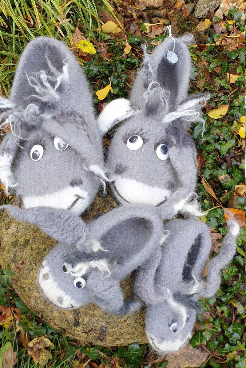 Filzhausschuhe "Emil Der Esel" von englskreativwelt