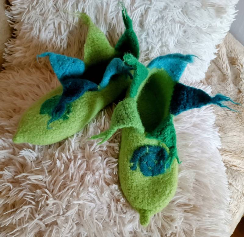 Filzhausschuhe " Kasper 1 von englskreativwelt