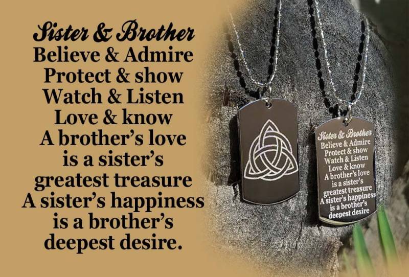 Geschenk Für Schwester, Bruder Geschenk, Bruder, Schwester Von Von Vom & Gedicht, Halskette von engravings4u