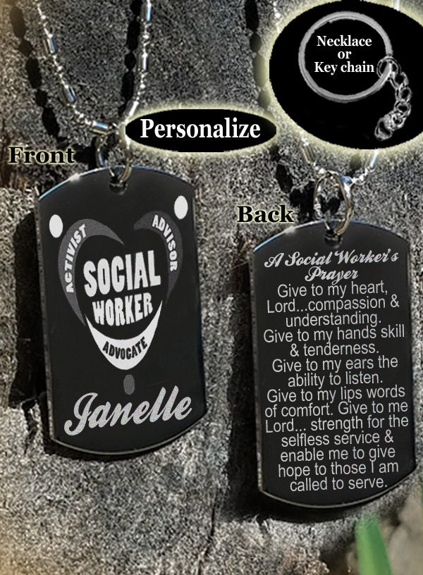 Geschenk Für Sozialarbeiter, Sozialarbeiter Abschluss, Social Work Grad, Schule Soziale Arbeit, Halskette Oder Schlüsselanhänger von engravings4u