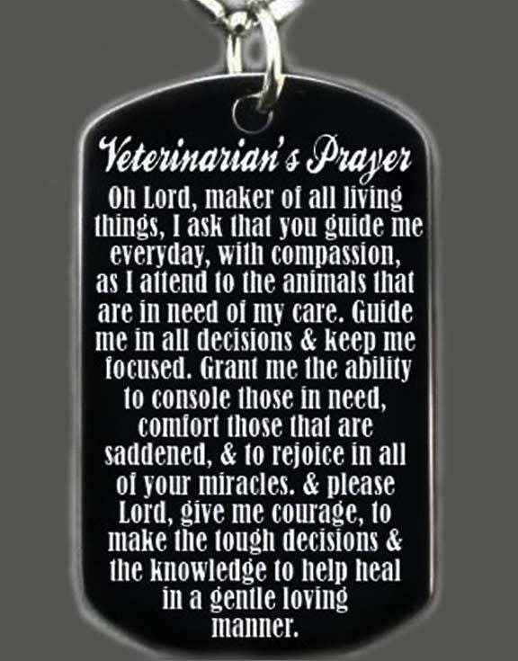Tierärzte Gebet, Geschenk, Tierärzte, Geschenk Für Tierarzt, Tierarzt Halskette Oder Schlüsselanhänger Hundemarke + Kostenlose Gravur von engravings4u