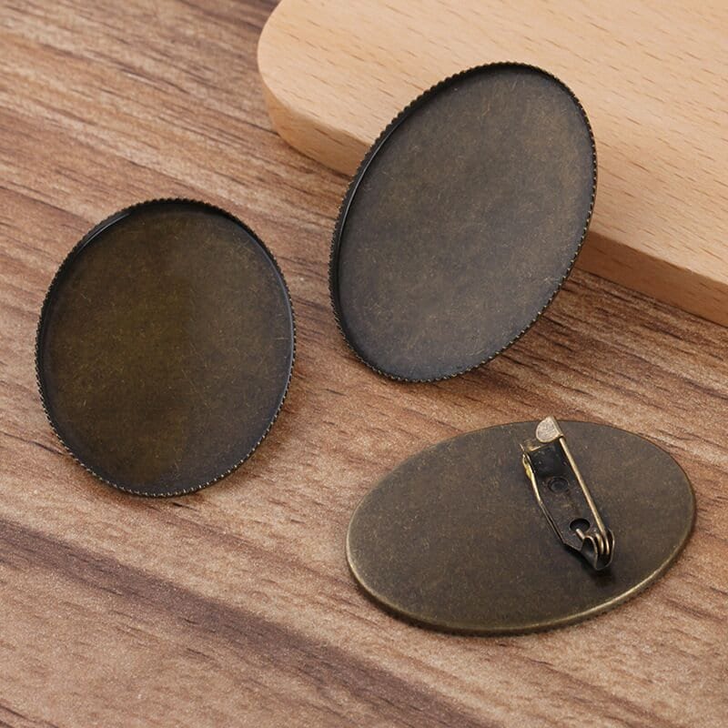 20 Stück Broschenhalter Für Ovale Cabochons 30mmx40mm Metall Messing 20 Stück Broschenhalter Für Ovale Cabochons 30mmx40mm Metall Messing von enjoyingdiy