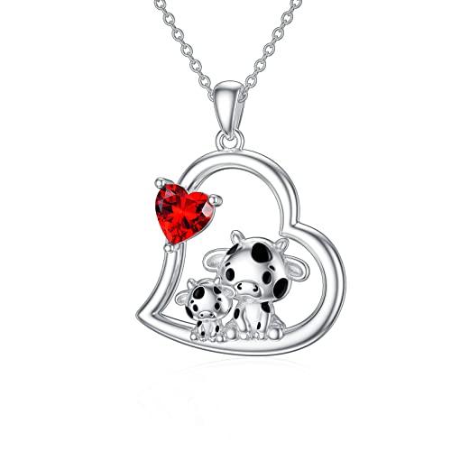 enjoylifecreative Kuh Kette für Frauen Mädchen Sterling Silber Mutter Tochter Kuh Anhänger Halskette Süße Kühe Schmuck Geburtstags Geschenk von enjoylifecreative