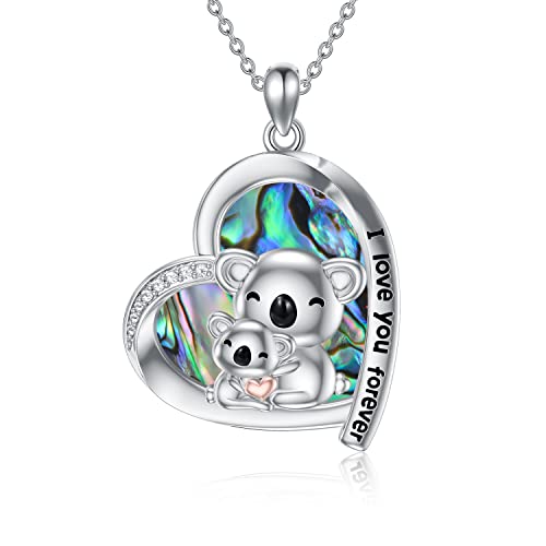 enjoylifecreative Sterling Silber Koala Halskette Abalone Muschel Koalabär Geschenke für Frauen Mädchen Schwester Tochter Mutter Koala Schmuck Geschenk von enjoylifecreative