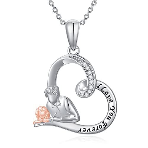 enjoylifecreative Vater Tochter Halskette für Damen Mädchen Sterling Silber Tochter Anhänger Schmuck Geburtstag Weihnachten Geschenke für Tochter vom Papa von enjoylifecreative