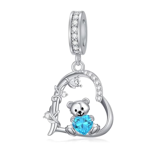 enjoylifecreative Damen Teddybär Charm für Armband 925er Sterling Silber Bär Anhänger mit März Geburtsstein Teddybären Schmuck Geburtstag Valentinstag Geschenke für Frauen und Mädchen enjoylifecreative Damen Teddybär Charm für Armband 925er Sterling Silber Bär Anhänger mit März Geburtsstein Teddybären Schmuck Geburtstag Valentinstag Geschenke für Frauen und Mädchen von enjoylifecreative