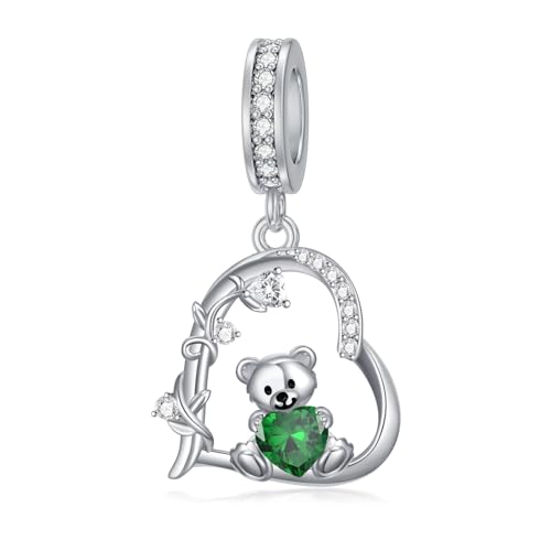 enjoylifecreative Damen Teddybär Charm für Armband 925er Sterling Silber Bär Anhänger mit Mai Geburtsstein Teddybären Schmuck Geburtstag Valentinstag Geschenke für Frauen und Mädchen enjoylifecreative Damen Teddybär Charm für Armband 925er Sterling Silber Bär Anhänger mit Mai Geburtsstein Teddybären Schmuck Geburtstag Valentinstag Geschenke für Frauen und Mädchen von enjoylifecreative