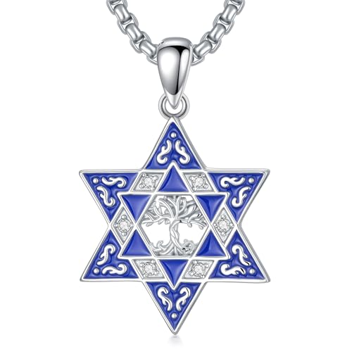 enjoylifecreative Davidstern Lebensbaum Halskette 925 Sterling Silber Jüdischer Stern Baum des Lebens Anhänger Kette Jüdisch Schmuck Geschenke für Damen und Herren enjoylifecreative Davidstern Lebensbaum Halskette 925 Sterling Silber Jüdischer Stern Baum des Lebens Anhänger Kette Jüdisch Schmuck Geschenke für Damen und Herren von enjoylifecreative