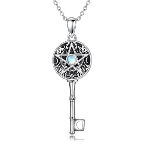 enjoylifecreative Pentagramm Schlüssel Halskette 925er Sterlingsilber Mondstein Pentagramm Halskette Heidnischer Wicca Schmuck Für Frauen Geschenke enjoylifecreative Pentagramm Schlüssel Halskette 925er Sterlingsilber Mondstein Pentagramm Halskette Heidnischer Wicca Schmuck Für Frauen Geschenke von enjoylifecreative