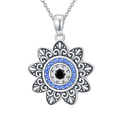 enjoylifecreative Evil Eye Lotus Halskette für Damen 925er Sterling Silber Nazar Auge Anhänger Kette Böser Blick Amulett Schmuck Geschenk für Frauen Mädchen enjoylifecreative Evil Eye Lotus Halskette für Damen 925er Sterling Silber Nazar Auge Anhänger Kette Böser Blick Amulett Schmuck Geschenk für Frauen Mädchen von enjoylifecreative