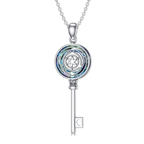 enjoylifecreative Hekate Kristall Halskette 925er Sterling Silber Hekate Göttin Anhänger Halskette Schlüsselschmuck Geschenke für Frauen von enjoylifecreative
