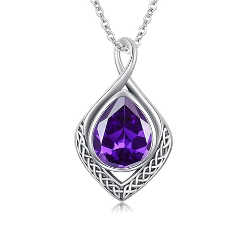 enjoylifecreative Keltischer Knoten Halskette für Damen 925 Sterling Silber Unendlichkeitszeichen Februar Geburtsstein Anhänger Kette Keltischer Schmuck Geschenk für Frauen Mädchen enjoylifecreative Keltischer Knoten Halskette für Damen 925 Sterling Silber Unendlichkeitszeichen Februar Geburtsstein Anhänger Kette Keltischer Schmuck Geschenk für Frauen Mädchen von enjoylifecreative