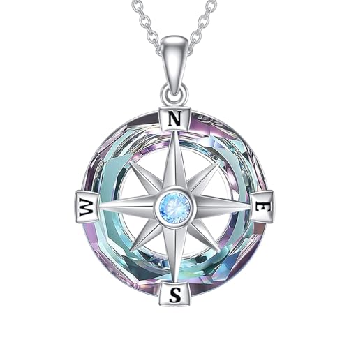 enjoylifecreative Kompass Halskette 925er Sterlingsilber Kompass Kristall Anhänger Reise Halskette Inspirierende Geburtstagsgeschenke Für Frauen enjoylifecreative Kompass Halskette 925er Sterlingsilber Kompass Kristall Anhänger Reise Halskette Inspirierende Geburtstagsgeschenke Für Frauen von enjoylifecreative
