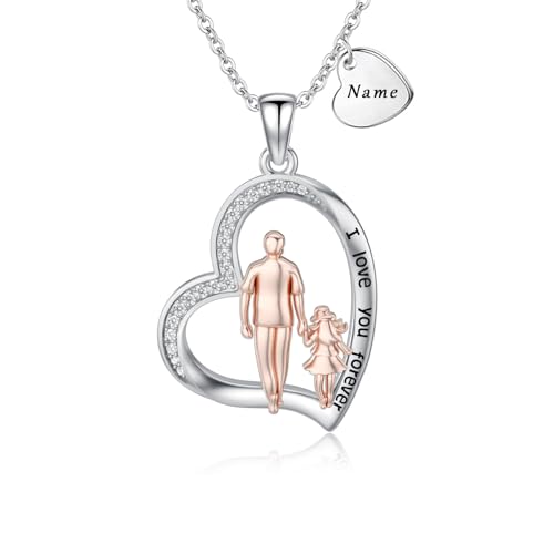 enjoylifecreative Personalisierte Vater Tochter Halskette mit Namen 925 Sterling Silber Tochter Liebe Herz Anhänger Schmuck Geburtstag Weihnachten Geschenke für Damen Mädchen enjoylifecreative Personalisierte Vater Tochter Halskette mit Namen 925 Sterling Silber Tochter Liebe Herz Anhänger Schmuck Geburtstag Weihnachten Geschenke für Damen Mädchen von enjoylifecreative
