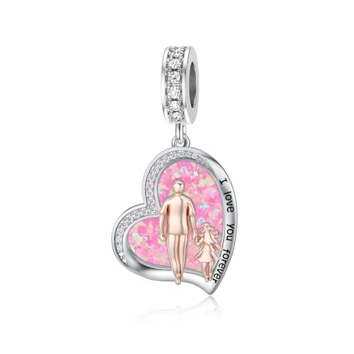 enjoylifecreative Vater Mutter Tochter Charm für Charms Armbänder aus Sterlingsilber für Armbänder Geburtstag Valentinstag Geschenke für Tochter Mutter Liebhaber von enjoylifecreative