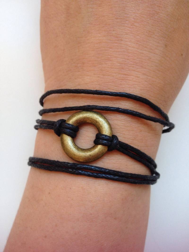 Karma-Armband 89 - Freundschaft, Glaube, Gewachste Baumwolle, Manschettenarmband, Karma, Positive Energie, Geschenk, Verstellbar, Aktuelle Damenmode von enjoywelrydesign