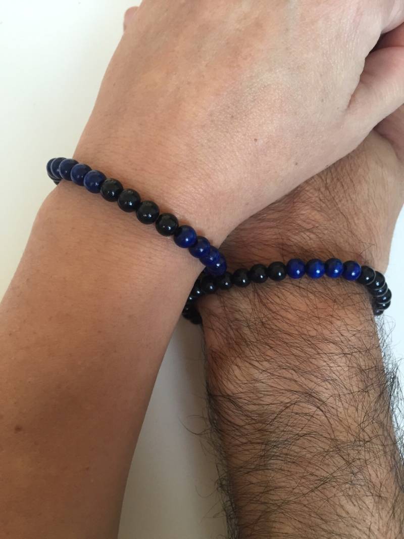 Parejas Pulseras 282 - Amor Pulsera Novio Novia Madera Cuentas Amantes Otoño Regalo von enjoywelrydesign